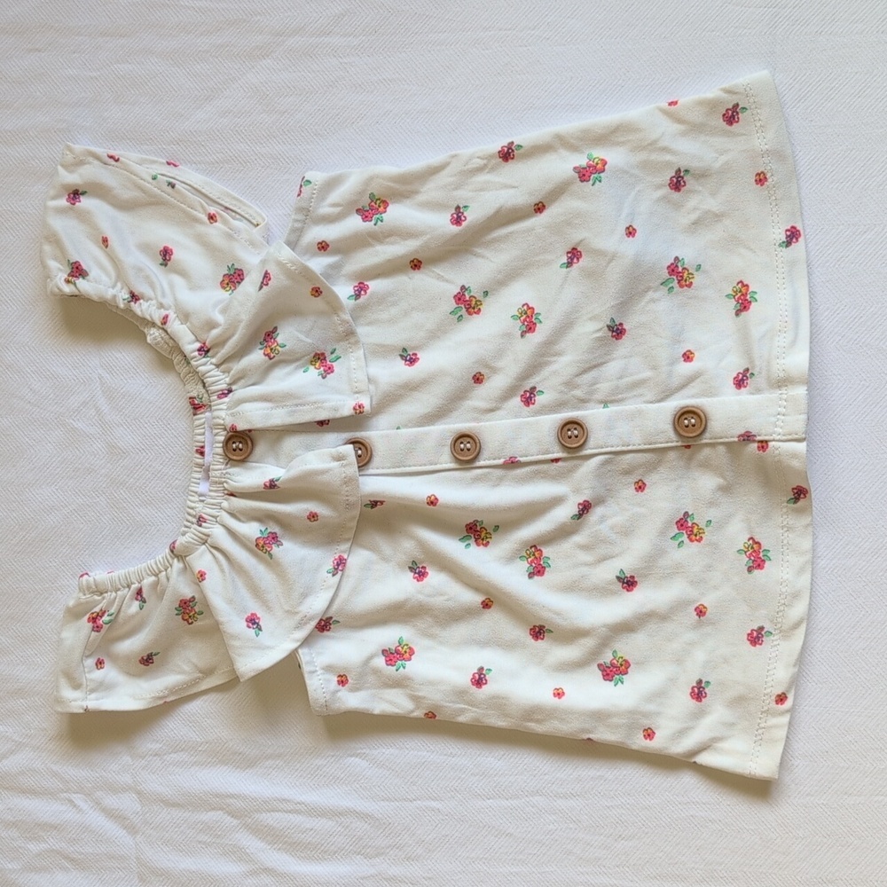 young hearts soft floral ruffle sleeve top size 4 girls